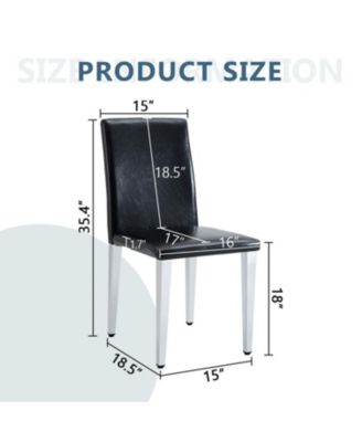 PU Dining Chairs Silver Legs (Set of 4)