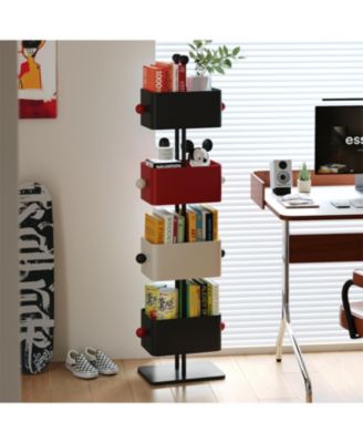  Black & Red Bookshelf/Side Table/Magazine Rack