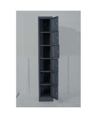 Metal Garage Cabinet - 6-Compartment Steel Locker