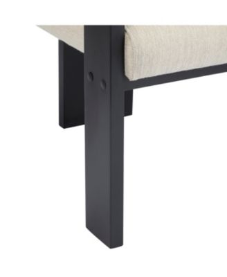 Streamdale 2-Pack Dining Chairs with Pillow Back, Beige Fabric, Black Solid Wood Frame