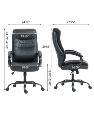Ergonomic PU Leather Office Chair with Lumbar Support