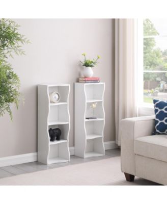 Wavy 8-Layer Adjustable Bookshelf - Narrow & Multifunctional