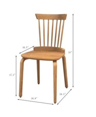 Solid Wood Slat Back Windsor Chair (Set of 2)