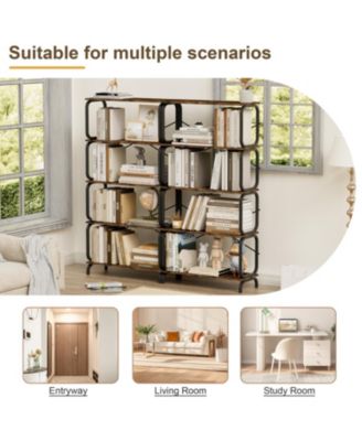 5-Tier Industrial Bookshelf, Open Home Office Shelving