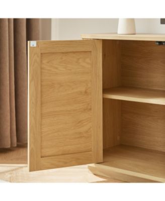 64" Wave TV Stand Rattan Door Cabinet