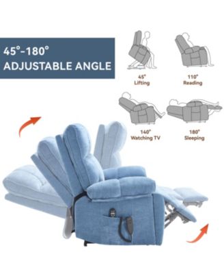 Blue Heat Massage Power Lift Recliner