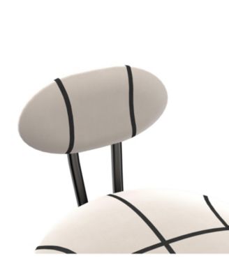  Striped Upholstered Bar Stools - Set of 2