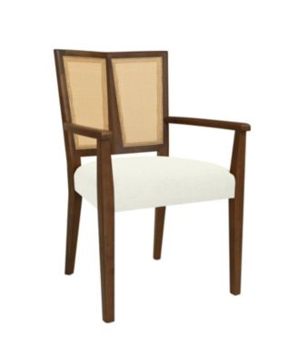  Arm Dining Chair (walnut+beige) Set of 2