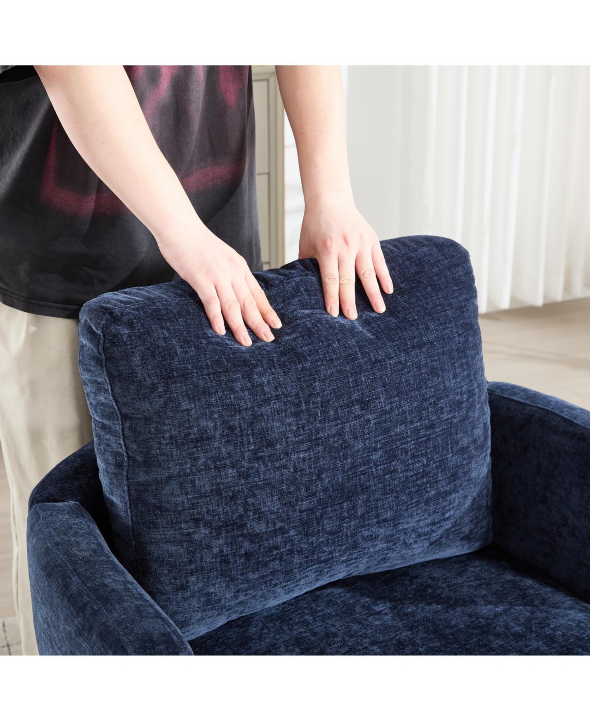 Streamdale Furniture 360 Swivel Chenille Chair- Comfortable, Breathable