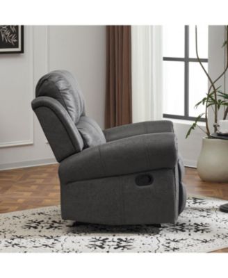 40.75" Wide Suede Manual Glider Standard Recliner, Slate