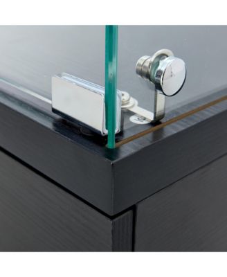 American Glass Display Cabinet - Tempered Glass, Soft-Close Drawer, 3 Shelves