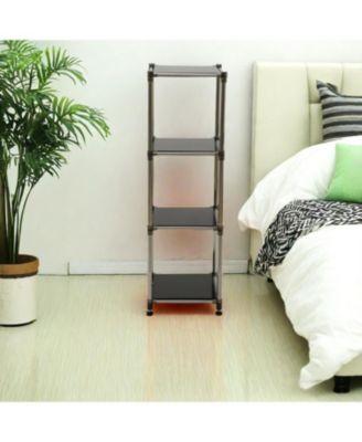 Streamdale Black 4-Tier Stainless Steel Shelving Unit - Heavy Duty, Durable