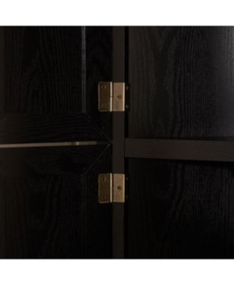 4-Tier Corner Kitchen Pantry Cabinet with Doors & Shelves - Black