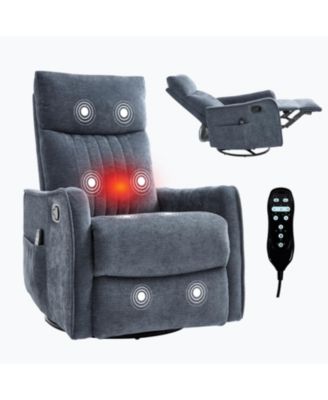 Heat Massage Rocker Swivel Recliner