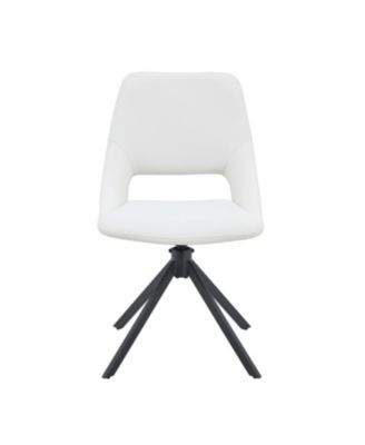  Swivel Dining Chairs Set of 4, Gold Mesh Leather, High Back (White)