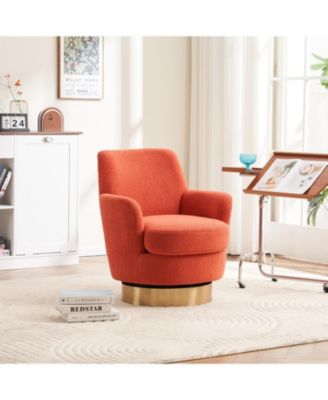  Orange Swivel Barrel Accent Chair for Living Room or Bedroom