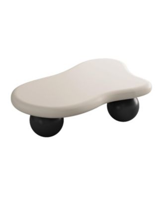  40 Inch Cloud Shaped Coffee Table with 3 Ball Legs for Living Room