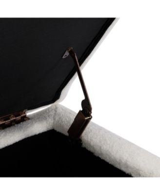 Streamdale White Boucle Storage Ottoman