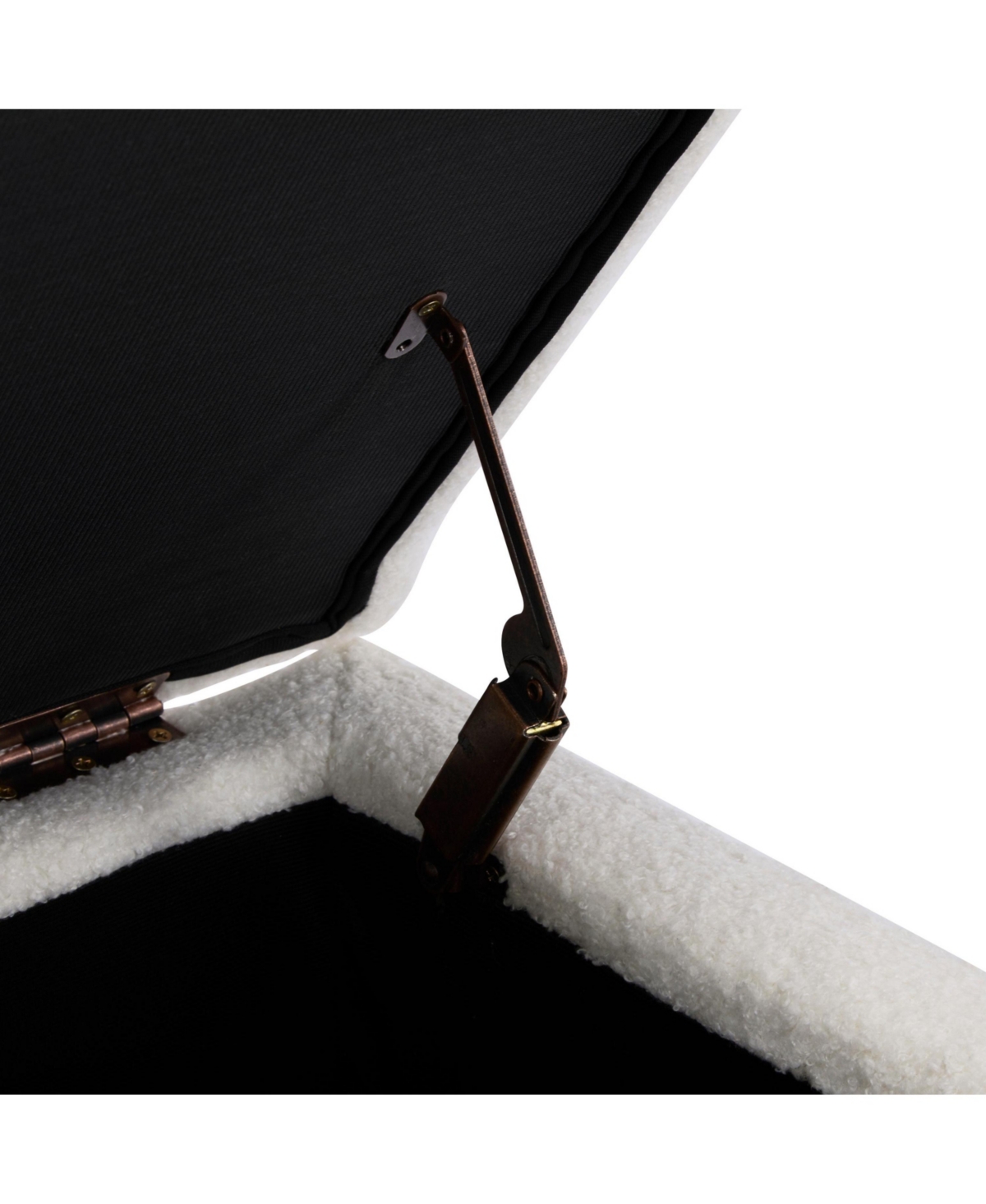 Streamdale White Boucle Storage Ottoman