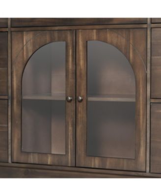 Black 2-Door 7-Drawer Storage Cabinet