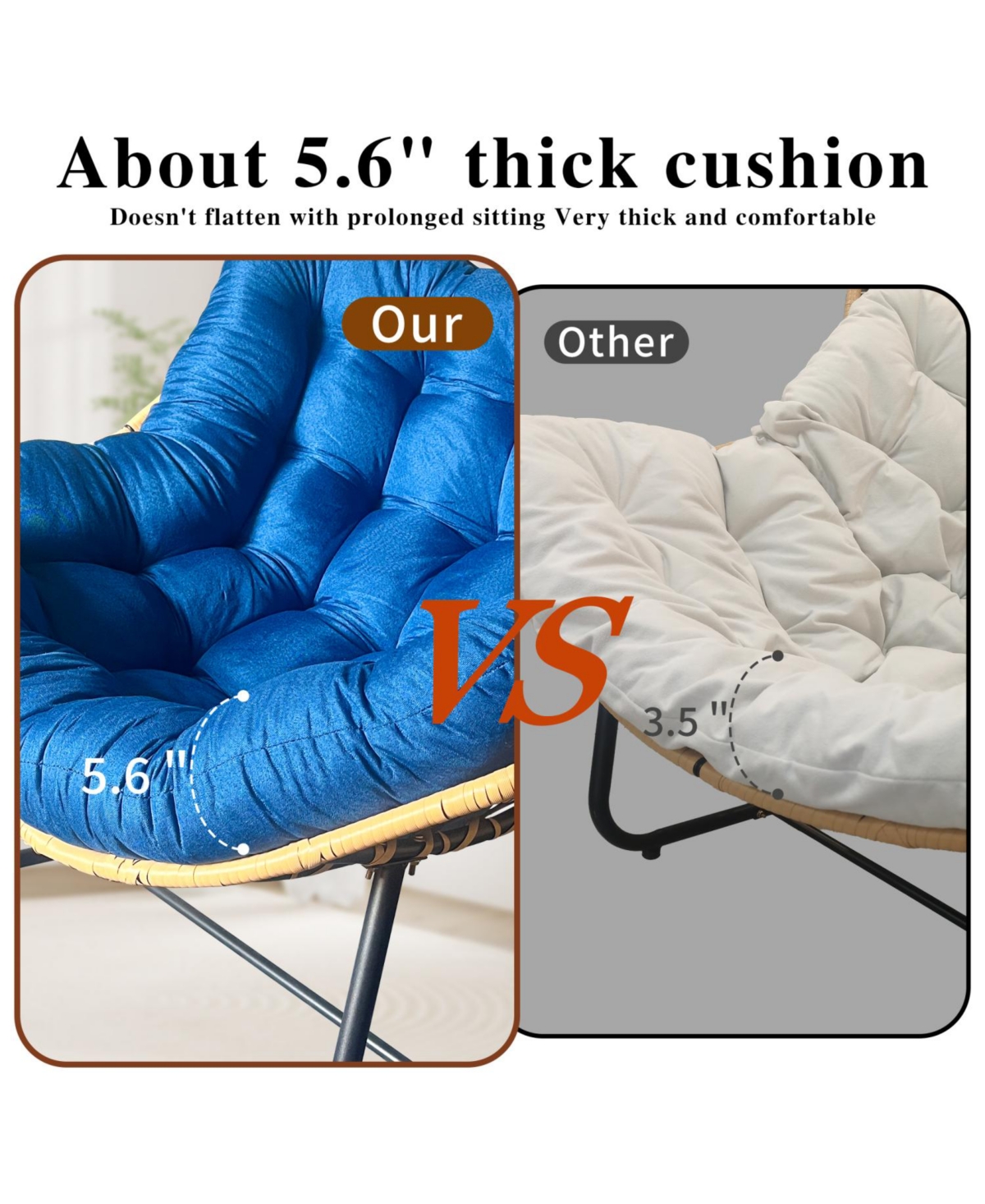 Streamdale Furniture Rattan Wicker Rocking Chair - Indoor/Outdoor - Blue