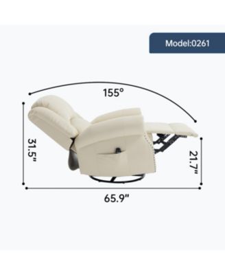 Heat Massage Rocker Swivel Recliner Chair