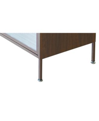 57" Metal Flip Door Cabinet - Walnut