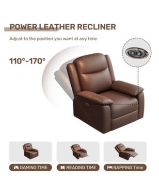  Rocker Recliner with USB, 360 Swivel, Oversized, Overstuffed - Brown