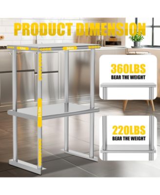 Double Overshelf 2 Tier Stainless Steel 12x36"
