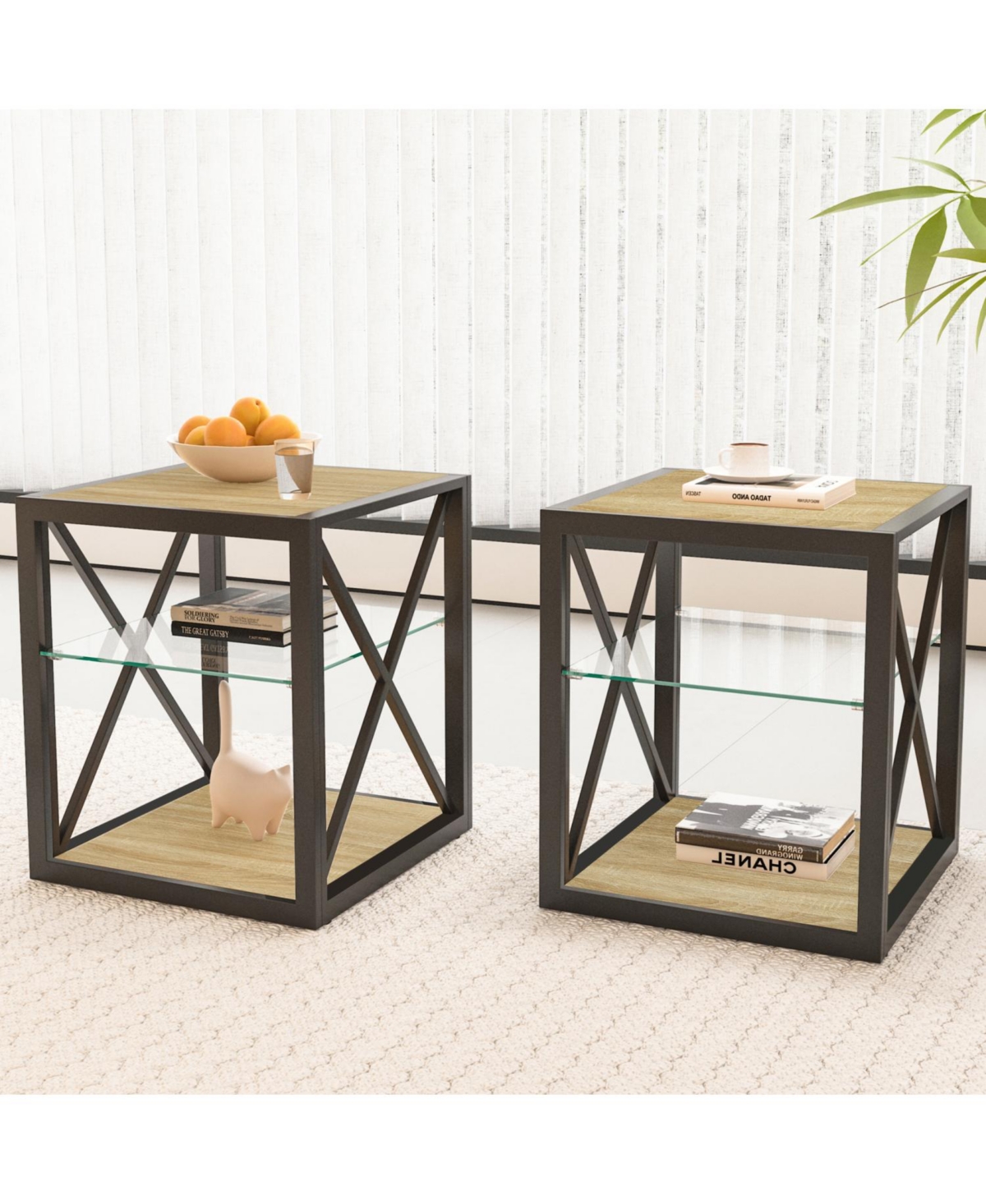 Streamdale Furniture Modern End Table Set of 2