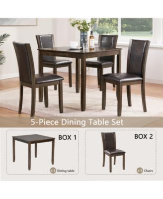 5-Piece Dark Walnut Dining Set