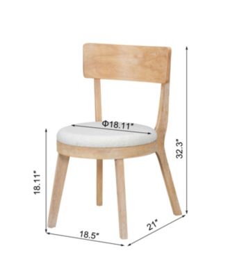 of 2 Modern Upholstered Dining Chairs, Rubberwood