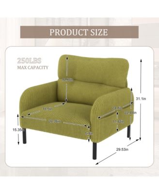 Corduroy Wide Seat Chair - Living/Bedroom