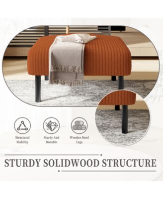 Streamdale Corduroy Ottoman Footstool with Legs