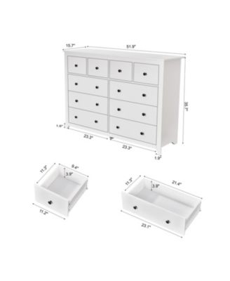 White 10-Drawer Dresser - Modern Bedroom Storage