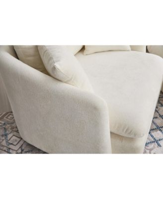 Oversized Swivel Accent Chair with Ottoman & Pillows