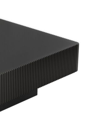 Elegant Square Fluted Coffee Table, Modern Drum End Table