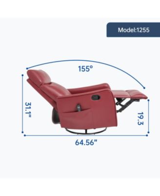 Faux Leather Massage Recliner Rocker Swivel Chair