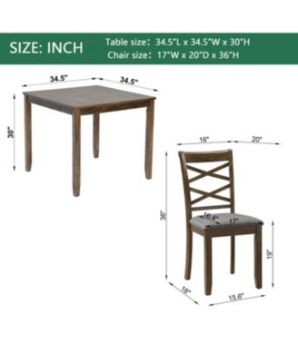 Streamdale Elegant Walnut 5-Piece Dining Table Set