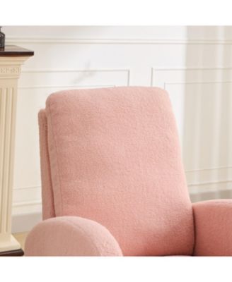 Sherpa Glider Rocking Chair - Nursery/Living Room - Pink