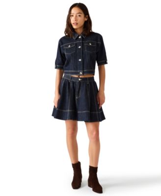 Women's Blu Elbow-Sleeve Denim Trucker Jacket