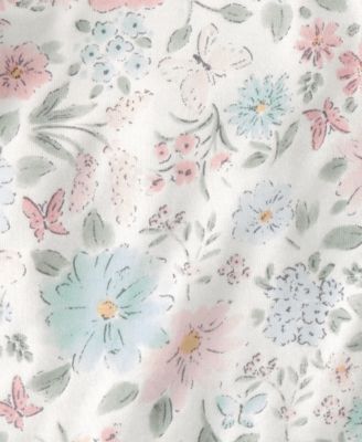 Baby Girls' Butterfly Garden Print Bodysuits, 2-Pack