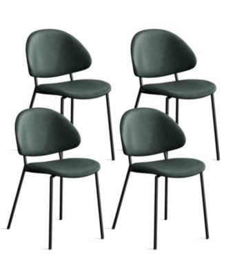 Green PU Leather Dining Chairs - Set of 4