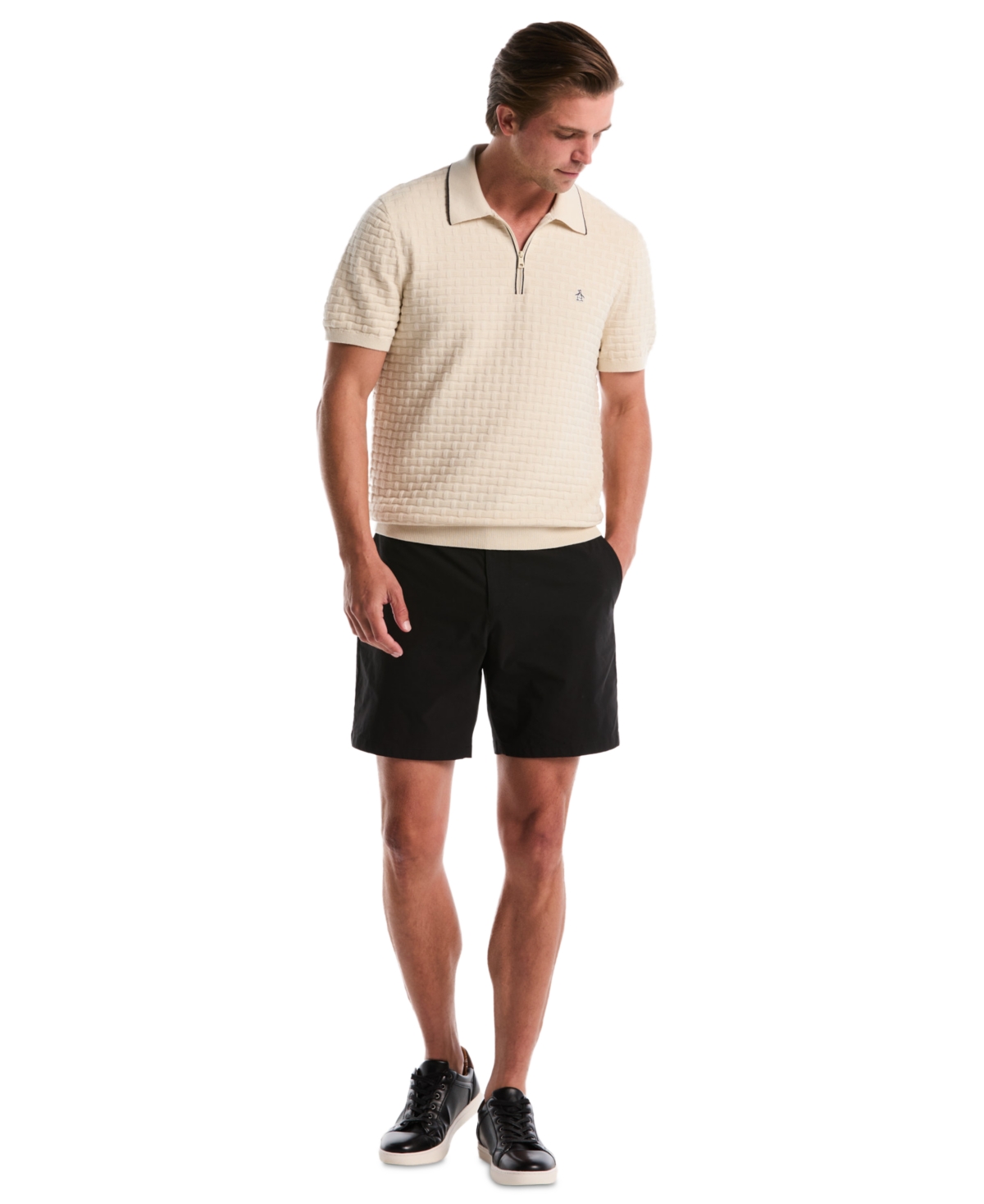 Original Penguin Men's Links Stitch Slim-Fit Polo Sweater