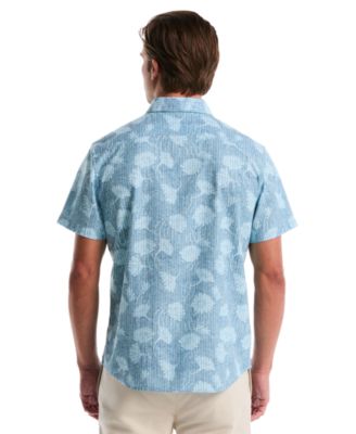 Men's All-Over Flower Print Collared Shirt