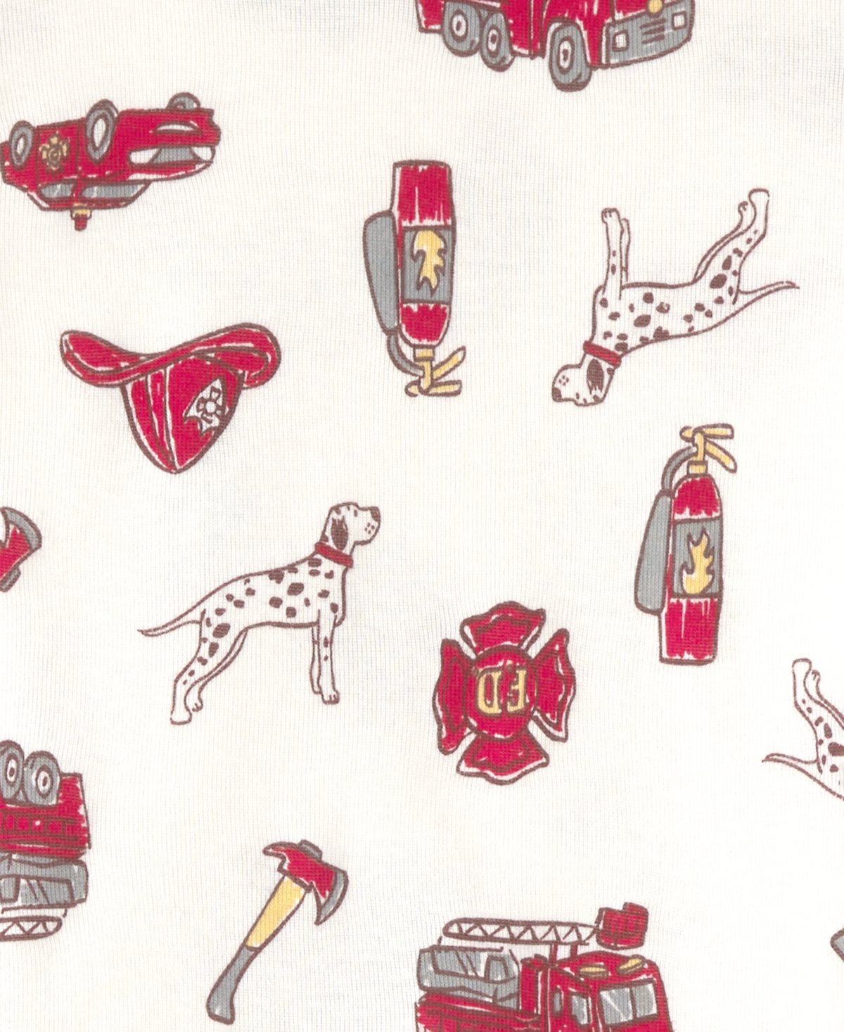 Carter's Baby Boys' Firetruck Crewneck Top and Striped Snug-Fit Pajama, 4-Piece Set