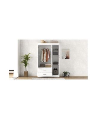Streamdale 3-Door Wardrobe with 2 Drawers, White