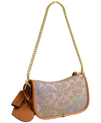 Swinger Small Crystal Signature Jacquard Shoulder Bag 20