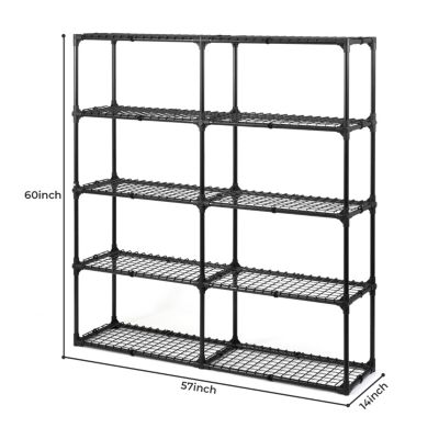 Streamdale Heavy-Duty 5-Shelf Wire Rack with Cover (2-Pack), 1100 lbs Capacity
