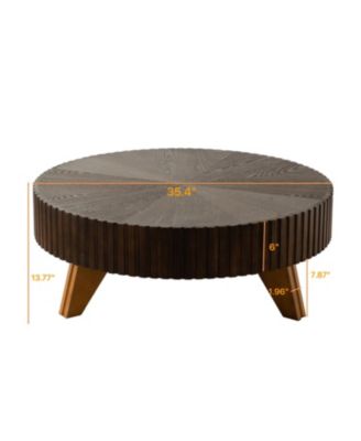 35.4 "Round Retro Coffee Table, Coffee Table Suitable For Coffee and Home Decor